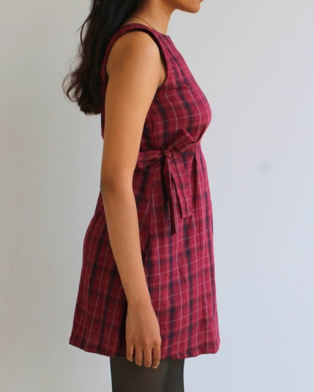 Checkered Tie Dress
